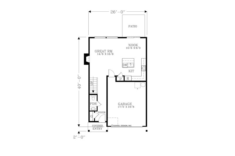 Architectural House Design - Floor Plan - Main Floor for Craftsman House Plan #53-763 - 3 bed, 2.5 bath