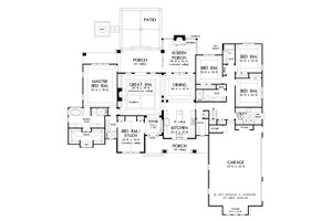 Floor Plan - Main Floor for Ranch House Plan #929-1050 - 5 bed, 4 bath