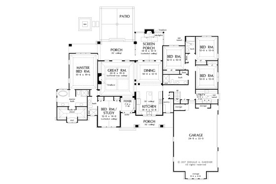 Floor Plan - Main Floor for Ranch House Plan #929-1050 - 5 bed, 4 bath