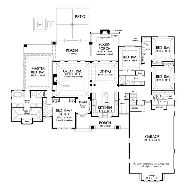 Ranch Floor Plan - Main Floor Plan #929-1050