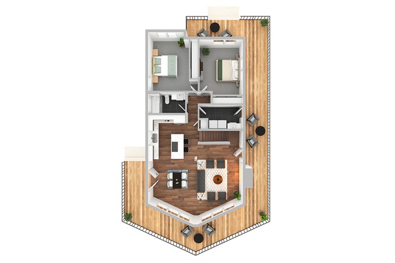 Architectural House Design - Floor Plan - Other Floor for Cottage House Plan #124-1130 - 3 bed, 2 bath
