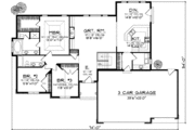 Traditional Style House Plan - 3 Beds 2 Baths 1937 Sq/Ft Plan #70-830 
