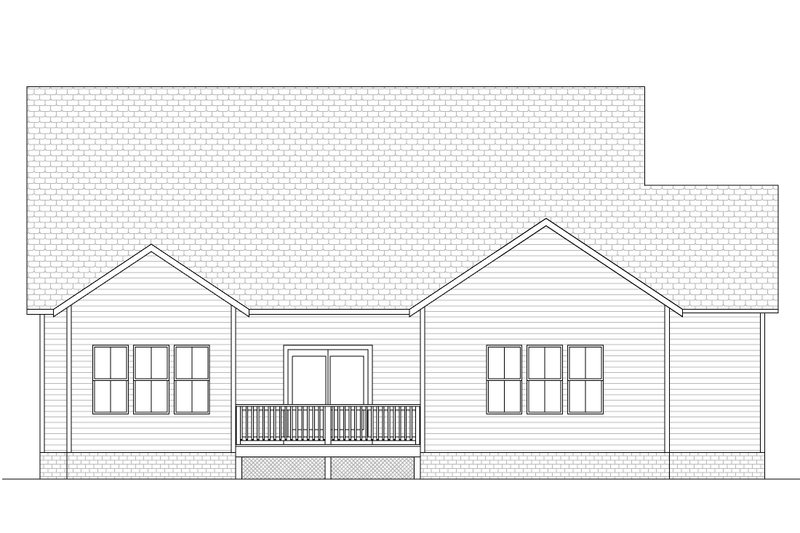 House Blueprint - Exterior - Rear Elevation for Craftsman House Plan #1080-34 - 4 bed, 3 bath