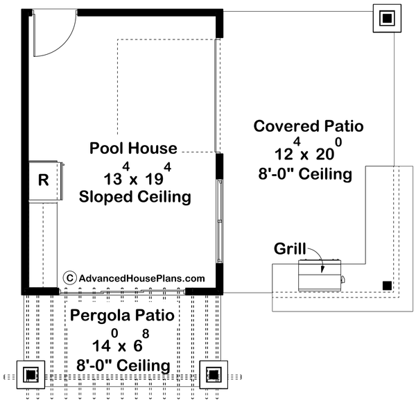 Dream House Plan - Floor Plan - Main Floor for Modern House Plan #455-458, 0 bath