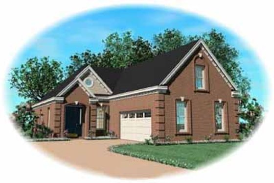 Exterior - Front Elevation for European House Plan #81-243 - 3 bed, 2.5 bath