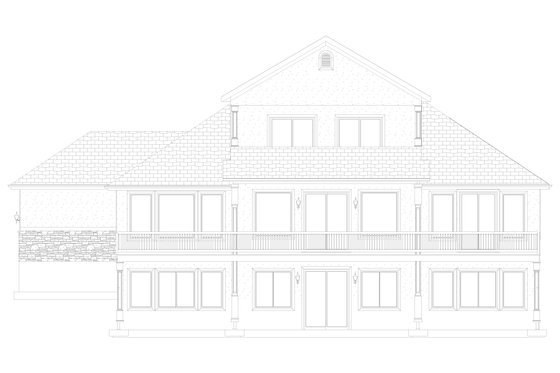 Exterior - Rear Elevation 3 for Traditional House Plan #1060-69 - 5 bed, 4.5 bath
