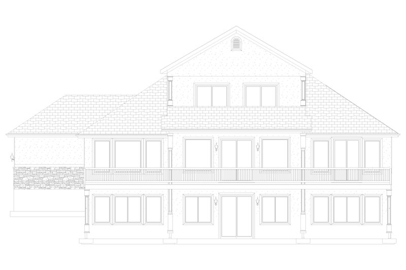 Architectural House Design - Exterior - Rear Elevation 3 for Traditional House Plan #1060-69 - 5 bed, 4.5 bath
