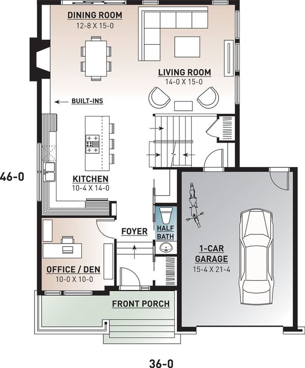 Home Plan - Modern Floor Plan - Main Floor Plan #23-2700