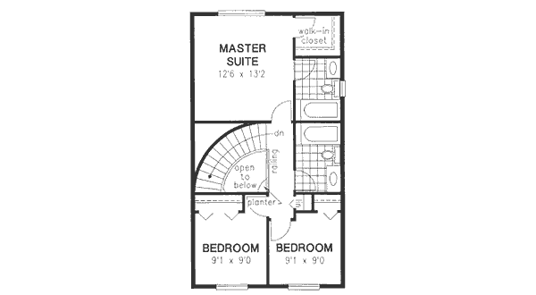 Traditional Floor Plan - Upper Floor Plan #18-9318