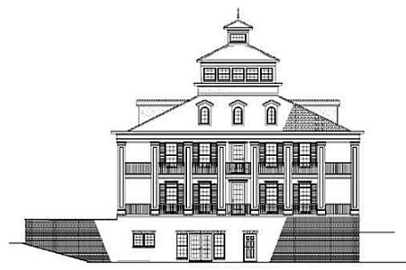 Home Plan - Exterior - Rear Elevation for Southern House Plan #17-280 - 5 bed, 5.5 bath