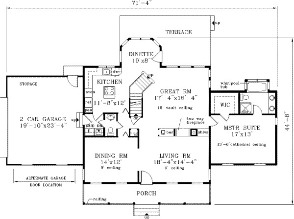 House Plan Design - Southern Floor Plan - Main Floor Plan #3-178