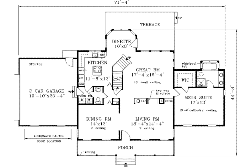 Home Plan - Floor Plan - Main Floor for Farmhouse House Plan #3-178 - 4 bed, 2.5 bath