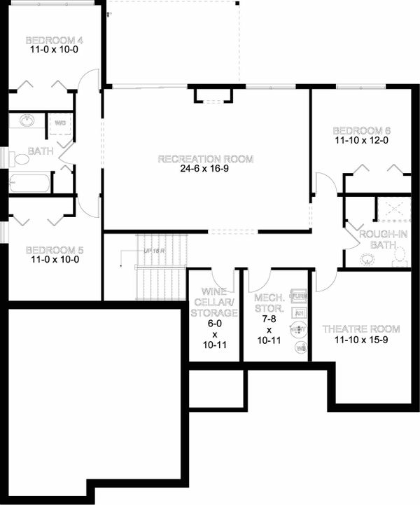 House Plan Design - Mediterranean Floor Plan - Lower Floor Plan #126-211