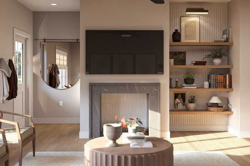 Home Plan - Interior - Family Room for Farmhouse House Plan #455-554 - 3 bed, 2.5 bath