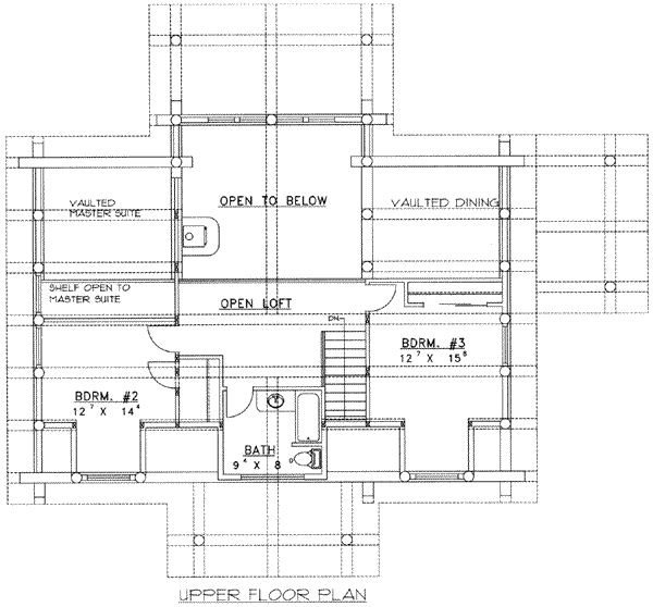Home Plan - Log Floor Plan - Upper Floor Plan #117-497