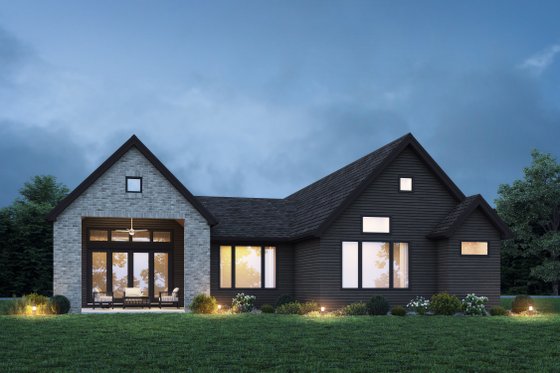 Exterior - Rear Elevation for Contemporary House Plan #48-1199 - 3 bed, 3 bath