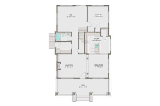 Floor Plan - Main Floor for Craftsman House Plan #461-46 - 5 bed, 3 bath