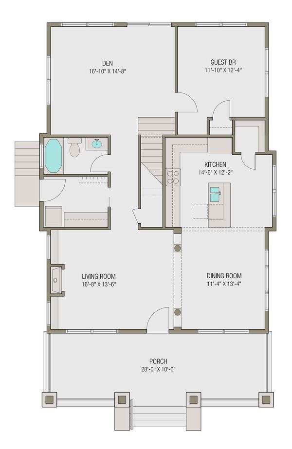 Craftsman Floor Plan - Main Floor Plan #461-46