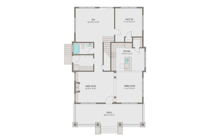 Dream House Plan - Floor Plan - Main Floor for Craftsman House Plan #461-46 - 5 bed, 3 bath