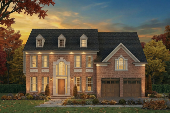 Exterior - Front Elevation 3 for Colonial House Plan #119-260 - 5 bed, 4 bath