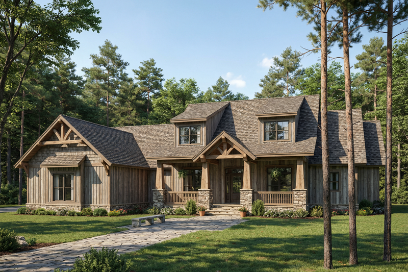 Dream House Plan - Craftsman Exterior - Front Elevation Plan #17-3322