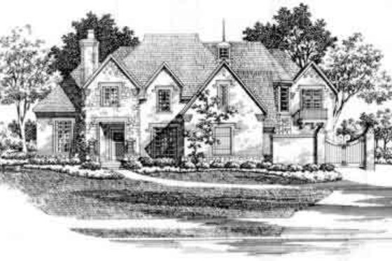 Exterior - Front Elevation for European House Plan #141-149 - 5 bed, 4.5 bath