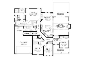 Floor Plan - Main Floor for Craftsman House Plan #48-957 - 3 bed, 3 bath