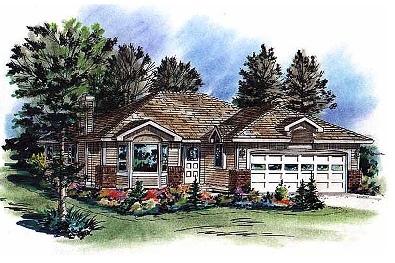 Architectural House Design - Traditional Exterior - Front Elevation Plan #18-1014
