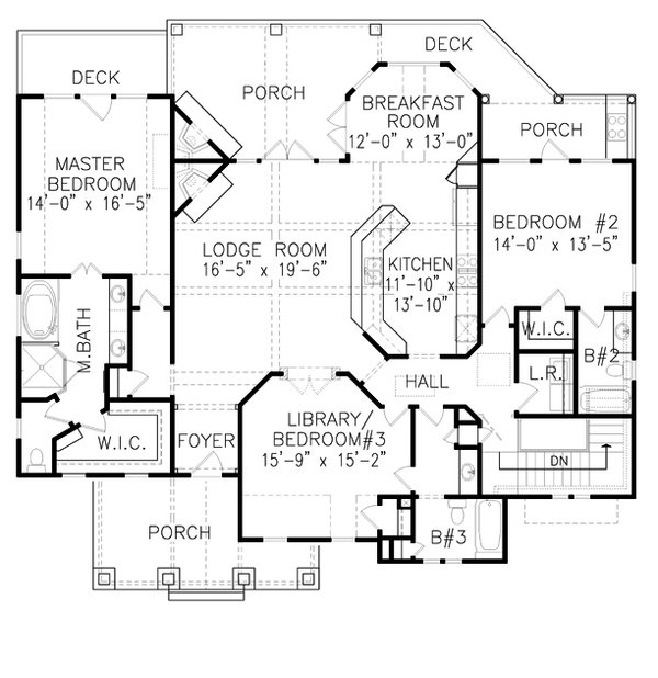 Home Plan - Traditional Floor Plan - Main Floor Plan #54-448