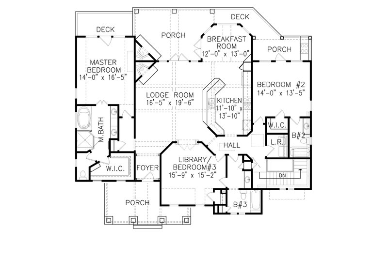 House Blueprint - Floor Plan - Main Floor for Traditional House Plan #54-448 - 3 bed, 3 bath
