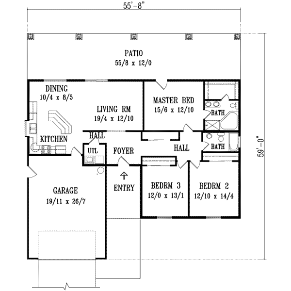 Ranch Floor Plan - Main Floor Plan #1-1137