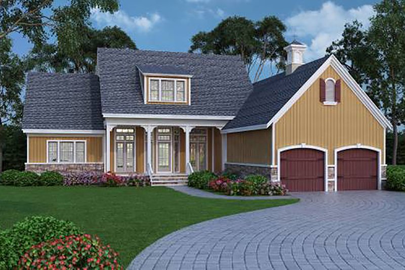 Architectural House Design - Farmhouse, Front Elevation, Energy Saving