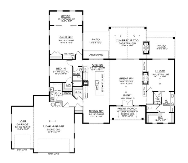 Architectural House Design - Floor Plan - Main Floor for Contemporary House Plan #1064-491 - 2 bed, 2 bath