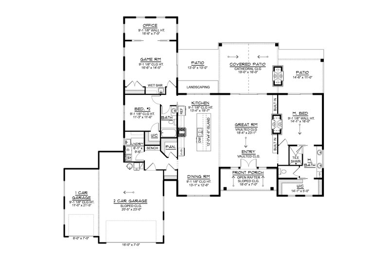 Architectural House Design - Floor Plan - Main Floor for Contemporary House Plan #1064-491 - 2 bed, 2 bath
