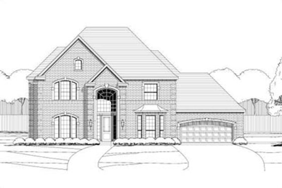 Exterior - Front Elevation for European House Plan #411-133 - 5 bed, 4 bath
