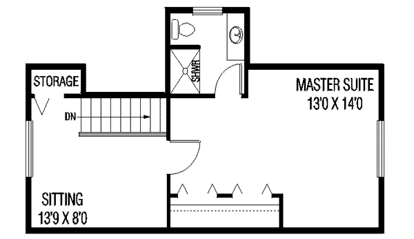 Bungalow Floor Plan - Upper Floor Plan #60-571