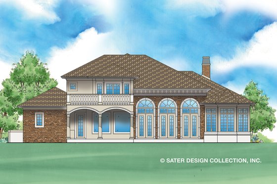 Exterior - Rear Elevation for Mediterranean House Plan #930-479 - 4 bed, 4 bath