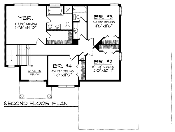 House Design - Traditional Floor Plan - Upper Floor Plan #70-685