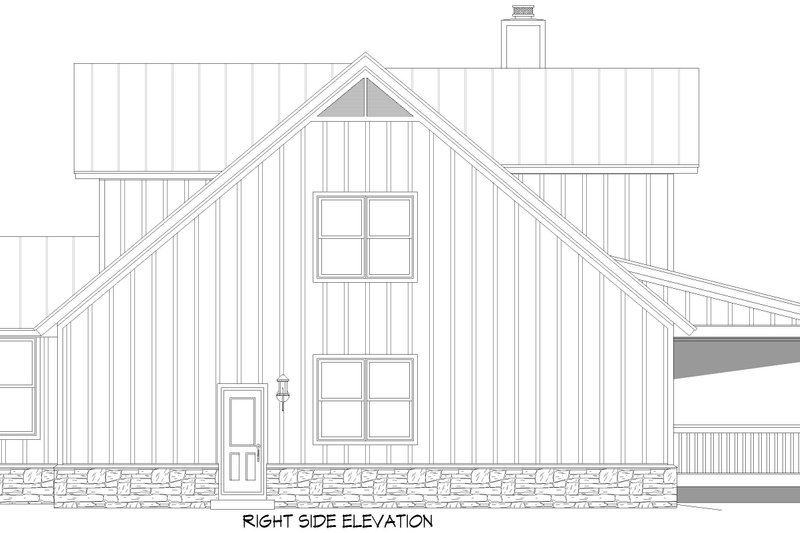 Dream House Plan - Exterior - Other Elevation 2 for Prairie House Plan #932-1174 - 3 bed, 2.5 bath