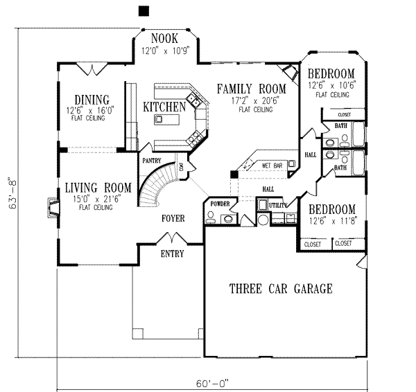 Mediterranean Floor Plan - Main Floor Plan #1-927