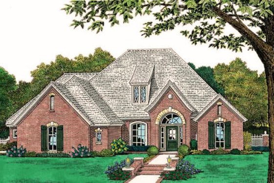 Exterior - Front Elevation for European House Plan #310-816 - 4 bed, 3 bath