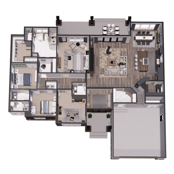 Dream House Plan - Farmhouse Floor Plan - Main Floor Plan #51-1230