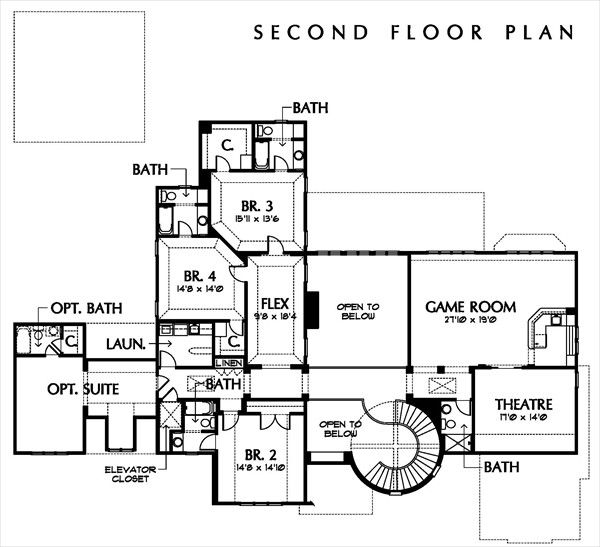 European Floor Plan - Upper Floor Plan #449-3
