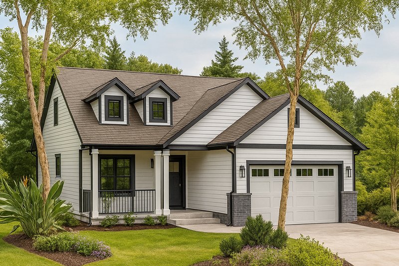 Home Plan - Exterior - Front Elevation 3 House Plan #124-684 - 3 bed, 2.5 bath