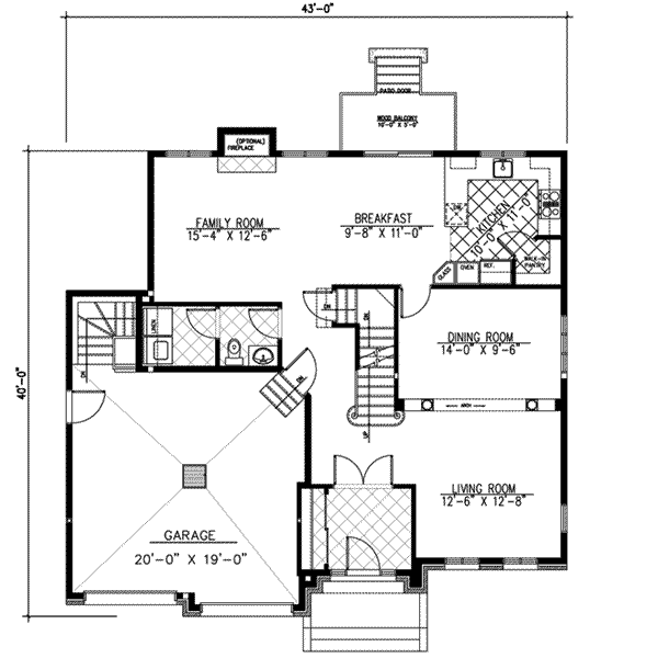 European Floor Plan - Main Floor Plan #138-167