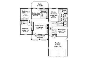 Floor Plan - Main Floor for Country House Plan #21-233 - 3 bed, 2 bath