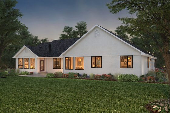 Exterior - Rear Elevation for Country House Plan #427-8 - 4 bed, 2.5 bath