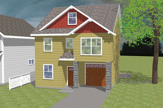 Exterior - Front Elevation for Craftsman House Plan #423-62 - 3 bed, 2.5 bath