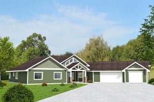 Ranch Exterior - Front Elevation Plan #117-871