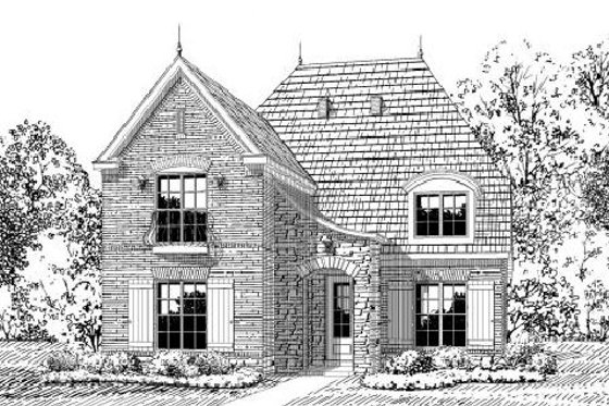 Exterior - Front Elevation for European House Plan #424-237 - 3 bed, 2.5 bath